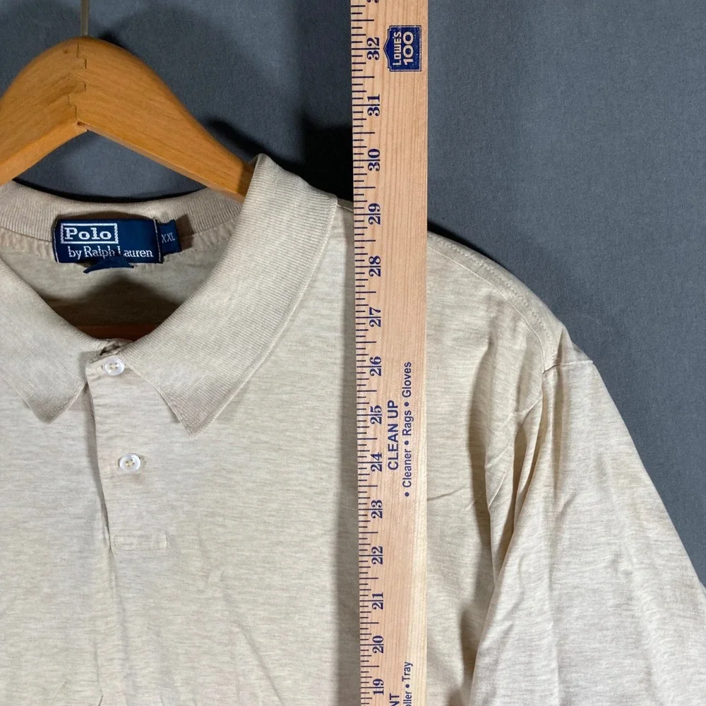 Polo Ralph Lauren Mens Polo Shirt XXL Beige Pima Cotton‎ Classic Fit